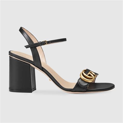 ladies black gucci sandals|Gucci black high heel sandals.